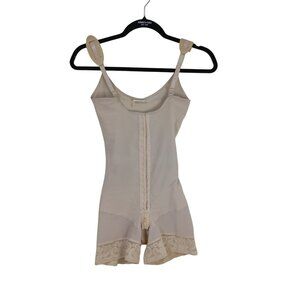 M&D Beige Post-Surgical Compression Garment Adjustable Straps Front Zipper Sz S
